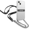 Guess GUHCP13SKC4GBSI iPhone 13 mini 5.4 Transparent hardcase 4G Gray Strap Silver Chain - (GUE001683-0)