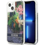 Guess GUHCP13SLFLSB iPhone 13 mini 5.4 blue/blue hardcase Flower Liquid Glitter - (GUE001932-0)