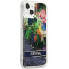 Guess GUHCP13SLFLSB iPhone 13 mini 5.4 blue/blue hardcase Flower Liquid Glitter - (GUE001932-0)