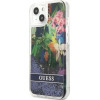Guess GUHCP13SLFLSB iPhone 13 mini 5.4 blue/blue hardcase Flower Liquid Glitter - (GUE001932-0)
