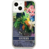 Guess GUHCP13SLFLSB iPhone 13 mini 5.4 blue/blue hardcase Flower Liquid Glitter - (GUE001932-0)