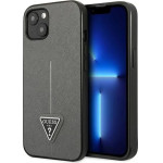 Guess GUHCP13SPSATLG iPhone 13 mini 5,4 silver / silver hardcase SaffianoTriangle Logo - (GUE002085-0)