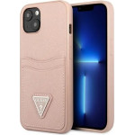 Guess GUHCP13SPSATPP iPhone 13 mini 5,4 pink / pink hardcase SaffianoTriangle Logo Cardslot - (GUE001973-0)