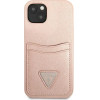 Guess GUHCP13SPSATPP iPhone 13 mini 5,4 pink / pink hardcase SaffianoTriangle Logo Cardslot - (GUE001973-0)