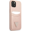 Guess GUHCP13SPSATPP iPhone 13 mini 5,4 pink / pink hardcase SaffianoTriangle Logo Cardslot - (GUE001973-0)