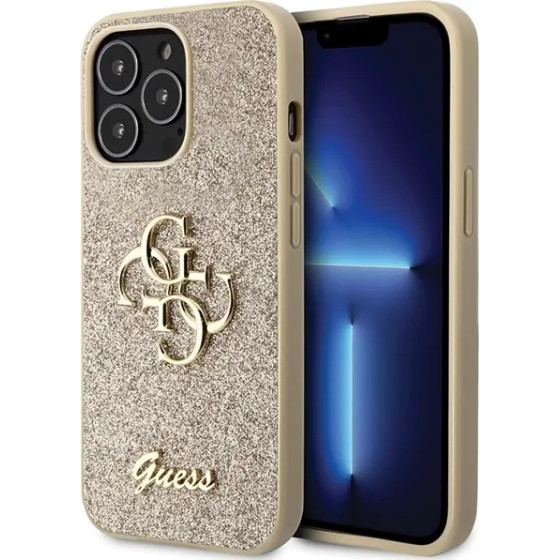 Guess GUHCP13XHG4SGD case for iPhone 13 Pro Max 6.7 - gold Glitter Script Big 4G - (GUE003007-0)