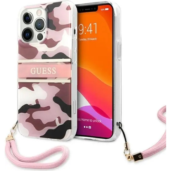 Guess GUHCP13XKCABPI iPhone 13 Pro Max 6.7 pink/pink hardcase Camo Strap Collection - (GUE001608-0)