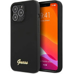 Guess GUHCP13XLSLMGBK iPhone 13 Pro Max 6.7'' black/black hardcase Silicone Script Gold Logo - (GUE002919-0)