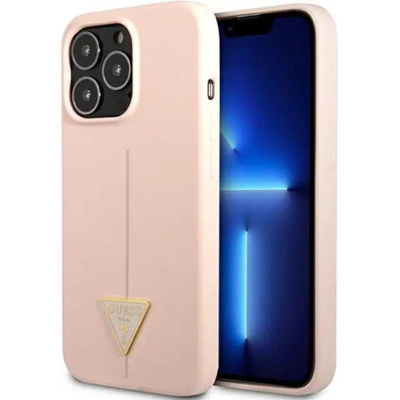 Guess GUHCP13XSLTGP iPhone 13 Pro Max 6.7 pink/pink hardcase Silicone Triangle - (GUE001927-0)