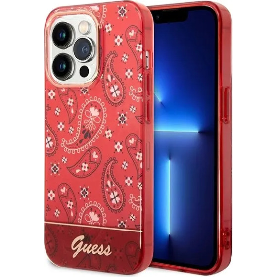 Guess GUHCP14LHGBNHR iPhone 14 Pro 6.1 red/red hardcase Bandana Paisley - (GUE002200-0)