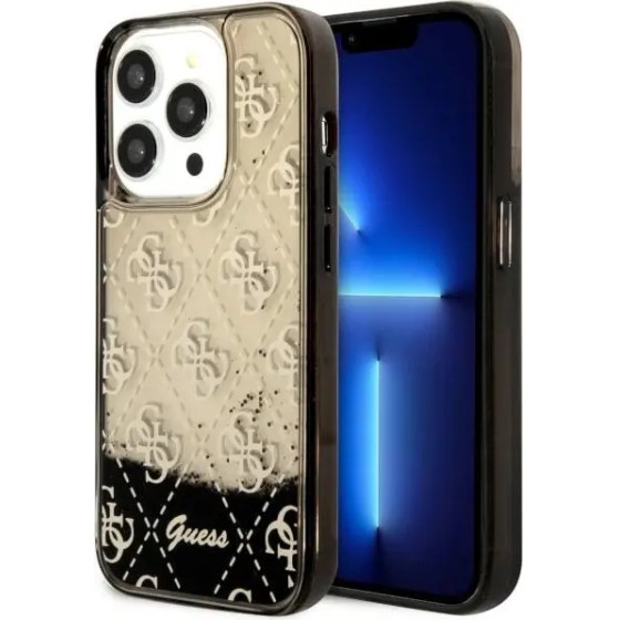 Guess GUHCP14LLC4PSGK iPhone 14 Pro 6.1'' black/black hardcase Liquid Glitter 4G Transculent - (GUE002790-0)