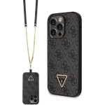 Guess GUHCP14LP4TDSCPK case for iPhone 14 Pro - black Crossbody 4G Metal Logo - (GUE002982-0)