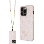 Guess GUHCP14LP4TDSCPP case for iPhone 14 Pro - pink Crossbody 4G Metal Logo - (GUE002998-0)