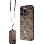 Guess GUHCP14LP4TDSCPW case for iPhone 14 Pro - brown Crossbody 4G Metal Logo - (GUE002990-0)