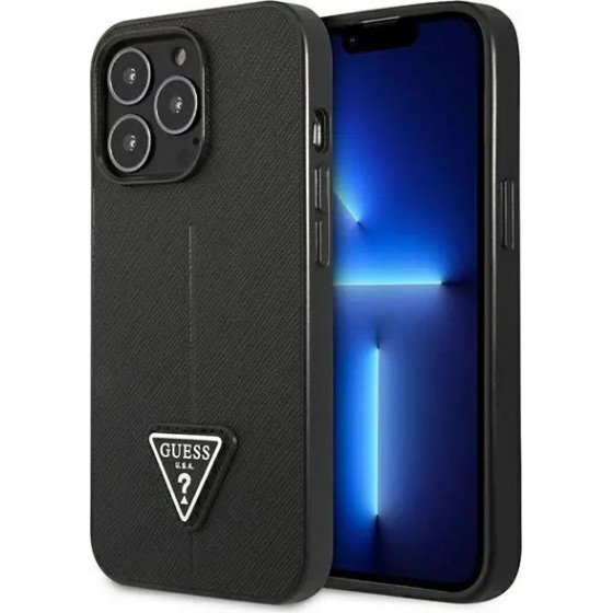 Guess GUHCP14LPSATLK iPhone 14 Pro 6.1 black/black hardcase SaffianoTriangle Logo - (GUE002332-0)