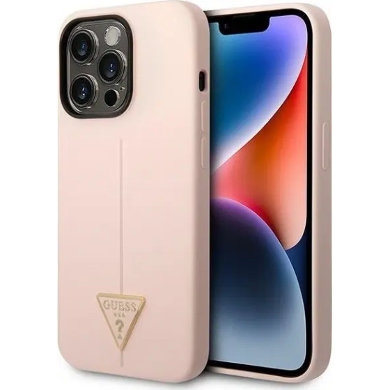 Guess GUHCP14LSLTGP iPhone 14 Pro 6.1 pink/pink hardcase Silicone Triangle - (GUE002320-0)