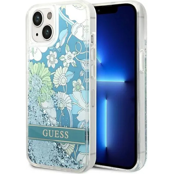 Guess GUHCP14MLFLSN iPhone 14 Plus 6.7 green / green hardcase Flower Liquid Glitter - (GUE002355-0)