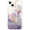 Guess GUHCP14MLFLSU iPhone 14 Plus 6.7 violet / purple hardcase Flower Liquid Glitter - (GUE002351-0)