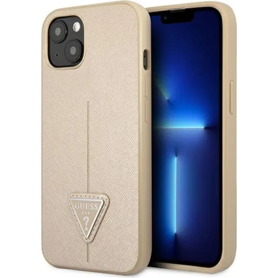Guess GUHCP14MPSATLE iPhone 14 Plus 6.7'' beige/beige hardcase SaffianoTriangle Logo - (GUE002335-0)