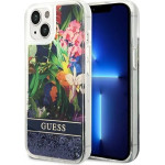 Guess GUHCP14SLFLSB iPhone 14 6.1 blue / blue hardcase Flower Liquid Glitter - (GUE002346-0)