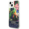 Guess GUHCP14SLFLSB iPhone 14 6.1 blue / blue hardcase Flower Liquid Glitter - (GUE002346-0)