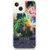 Guess GUHCP14SLFLSB iPhone 14 6.1 blue / blue hardcase Flower Liquid Glitter - (GUE002346-0)