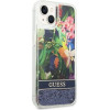 Guess GUHCP14SLFLSB iPhone 14 6.1 blue / blue hardcase Flower Liquid Glitter - (GUE002346-0)