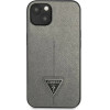 Guess GUHCP14SPSATLG iPhone 14 6.1 silver / silver hardcase SaffianoTriangle Logo - (GUE002338-0)