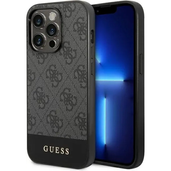Guess GUHCP14XG4GLGR iPhone 14 Pro Max 6.7 grey/grey hard case 4G Stripe Collection - (GUE002369-0)