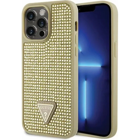 Guess GUHCP14XHDGTPD iPhone 14 Pro Max 6.7 gold/gold hardcase Rhinestone Triangle - (GUE002858-0)