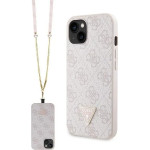 Guess GUHCP14XP4TDSCPP case for iPhone 14 Pro Max 6.7 - pink Crossbody 4G Metal Logo - (GUE002999-0)
