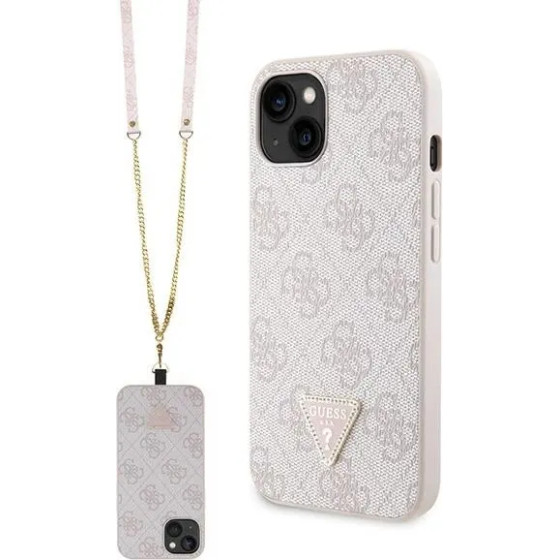 Guess GUHCP14XP4TDSCPP case for iPhone 14 Pro Max 6.7 - pink Crossbody 4G Metal Logo - (GUE002999-0)