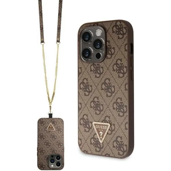 Guess GUHCP14XP4TDSCPW case for iPhone 14 Pro Max 6.7 - brown Crossbody 4G Metal Logo - (GUE002991-0)