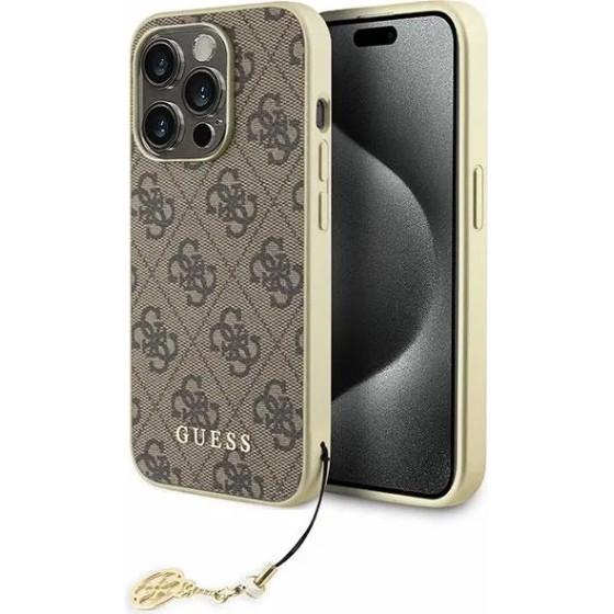 Guess GUHCP15LGF4GBR iPhone 15 Pro 6.1 brown/brown hardcase 4G Charms Collection - (GUE003282-0)