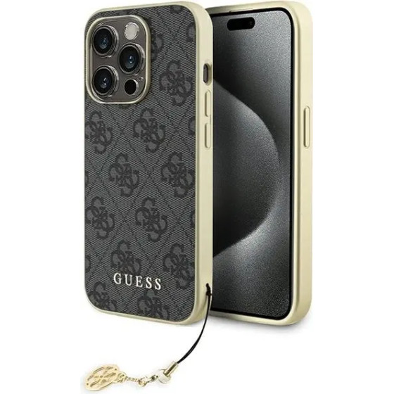 Guess GUHCP15LGF4GGR iPhone 15 Pro 6.1 gray/gray hardcase 4G Charms Collection - (GUE003284-0)