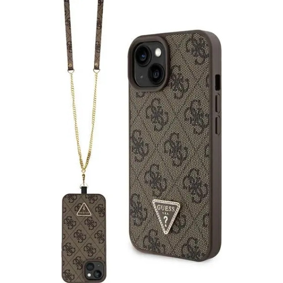 Guess GUHCP15MP4TDSCPW iPhone 15 Plus 6.7 brown/brown hardcase Crossbody 4G Metal Logo - (GUE003180-0)