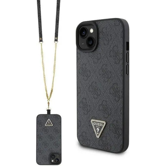 Guess GUHCP15SP4TDSCPK iPhone 15 6.1 black/black hardcase Crossbody 4G Metal Logo - (GUE003175-0)