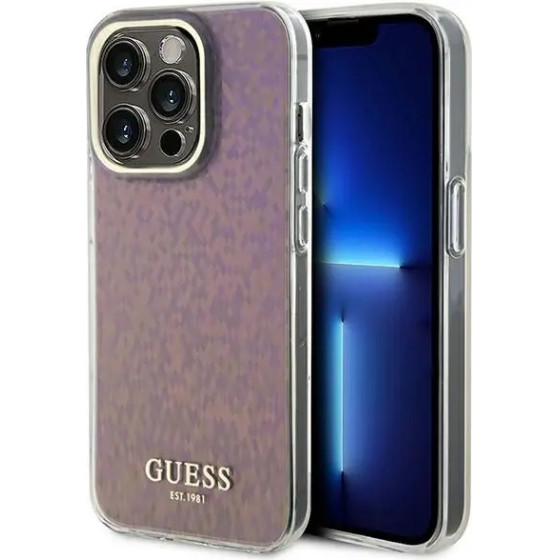 Guess GUHCP15XHDECMP iPhone 15 Pro Max 6.7 pink/pink hardcase IML Faceted Mirror Disco Iridescent - (GUE003241-0)
