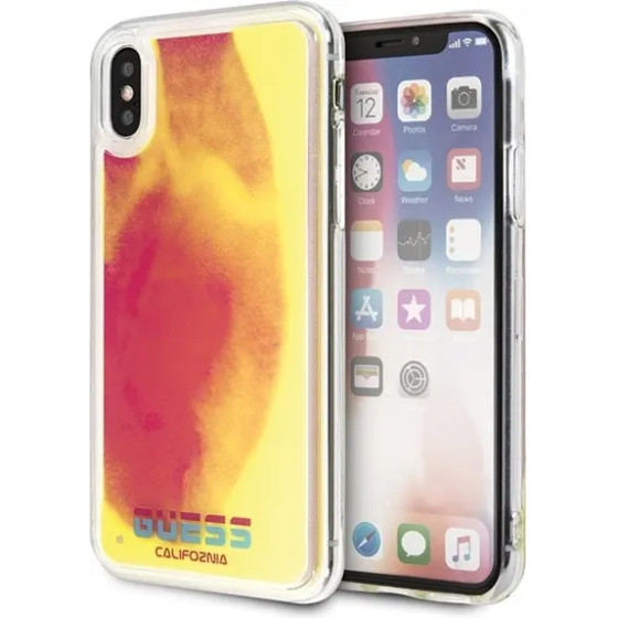 Guess GUHCPXGLCPI iPhone X/Xs rozowy /pink hard case California Glow in the dark - (GUE000379-0)