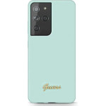 Guess GUHCS21LLSLMGLB S21 Ultra G998 blue/blue hardcase Silicone Script Metal Logo - (GUE001193-0)