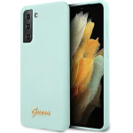 Guess GUHCS21MLSLMGLB S21+ G996 blue/blue hardcase Silicone Script Metal Logo - (GUE001192-0)