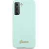 Guess GUHCS21MLSLMGLB S21+ G996 blue/blue hardcase Silicone Script Metal Logo - (GUE001192-0)