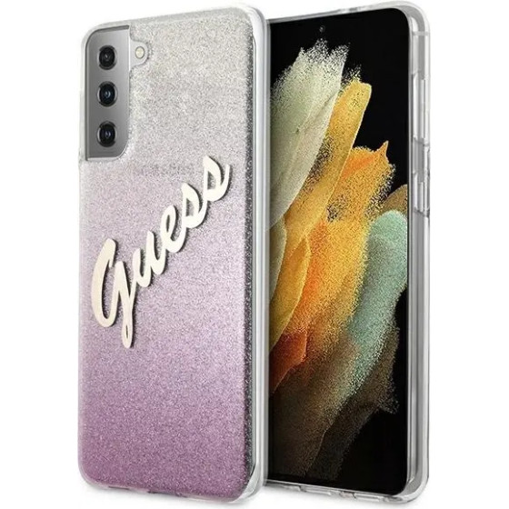 Guess GUHCS21MPCUGLSPI S21+ G996 pink/pink hardcase Glitter Gradient Script - (GUE001176-0)