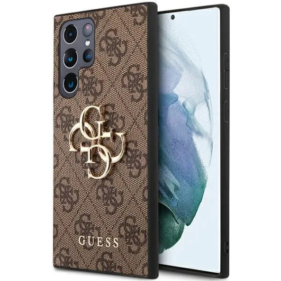 Guess GUHCS22L4GMGBR S908 S22 Ultra brazowy/brown hardcase 4G Big Metal Logo - (GUE001814-0)