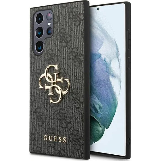 Guess GUHCS22L4GMGGR S908 S22 Ultra szary/grey hardcase 4G Big Metal Logo - (GUE001817-0)