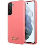Guess GUHCS22MLSLMGFU S22+ S906 fuchsia/fuchsia hardcase Silicone Script Metal Logo - (GUE001844-0)