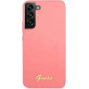Guess GUHCS22MLSLMGFU S22+ S906 fuchsia/fuchsia hardcase Silicone Script Metal Logo - (GUE001844-0)