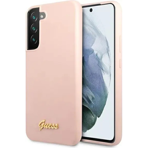 Guess GUHCS22MLSLMGPP S22+ S906 pink/pink hardcase Silicone Script Metal Logo - (GUE001841-0)