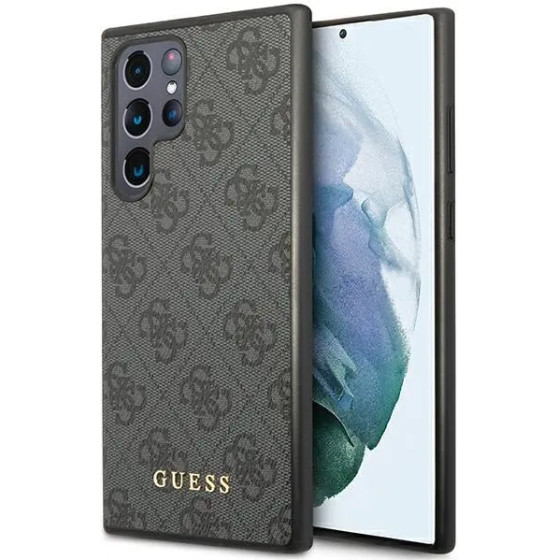 Guess GUHCS23LG4GFGR S23 Ultra S918 grey/grey hardcase 4G Metal Gold Logo - (GUE002643-0)