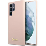 Guess GUHCS23LLSLMGPP S23 Ultra S918 pink/pink hardcase Silicone Script Metal Logo - (GUE002625-0)